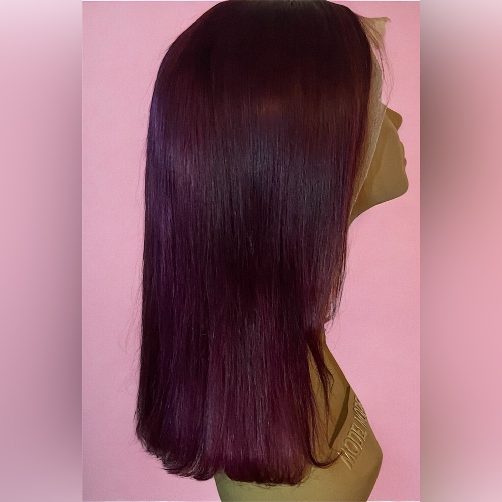 Elegant Burgundy Lace Front Wig - Picture 2 of 9